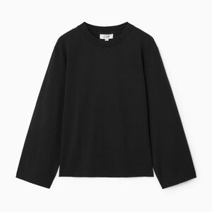 New COS Wide-Sleeved T-Shirt Top Oversized XS Black